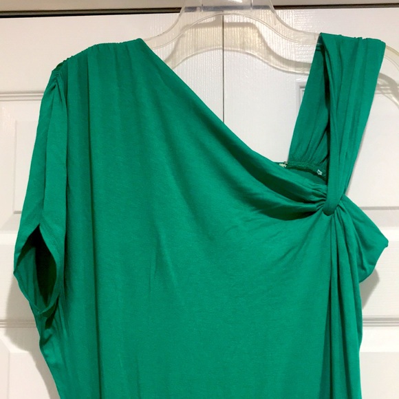 Arden B Asymmetrical Neckline Dress with Banded Bottom - Picture 2 of 3